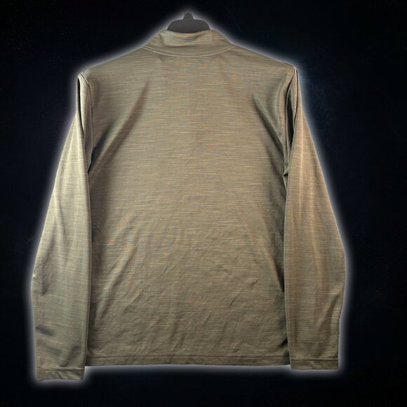 Nike Dri-Fit Green Athletic Quarter Zip Jogging Pullover Sweatshirt Men's Size L - Picture 2 of 8